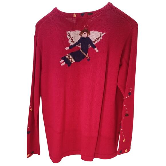 Quacker Factory "Believe In Angels" Christmas Cardigan Sweater 1X Plus Size - Picture 4 of 5